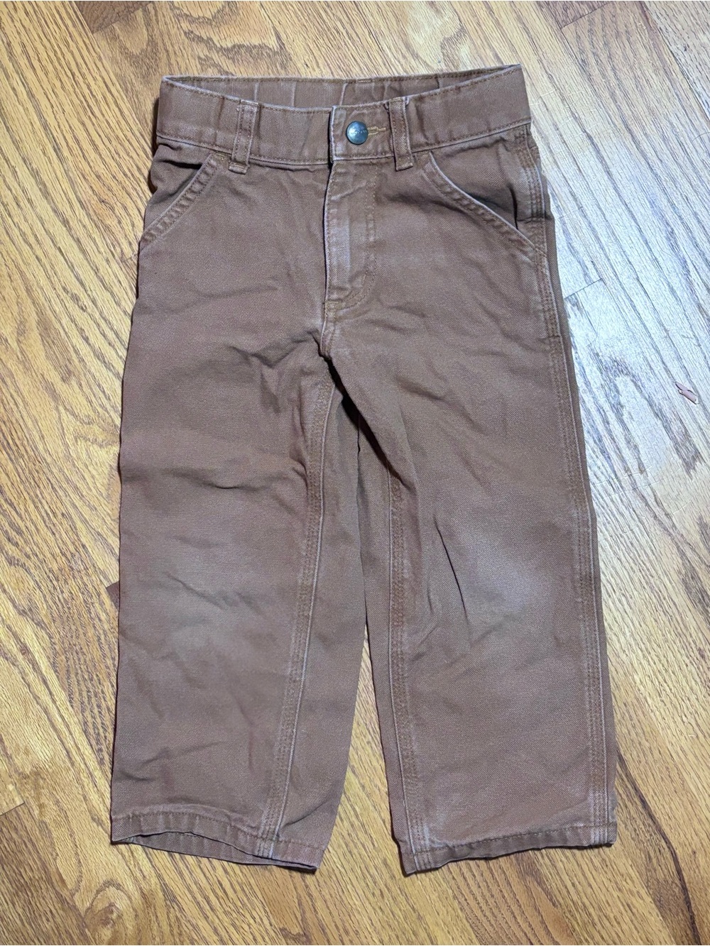 Carhartt 3T Brown Canvas Carpenter Workwear Pants - Picture 6 of 9